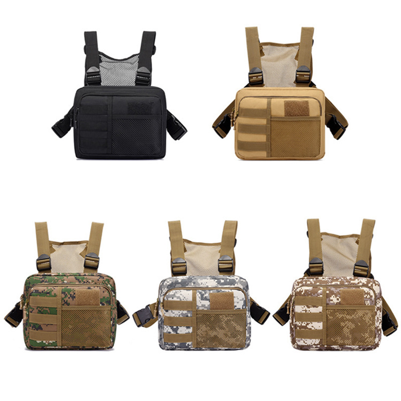 Tactical Inspired Sports Utility Chest Pack Chest Bag for Men with Built-in Phone Holder EDC Rig Pouch Vest for Workouts