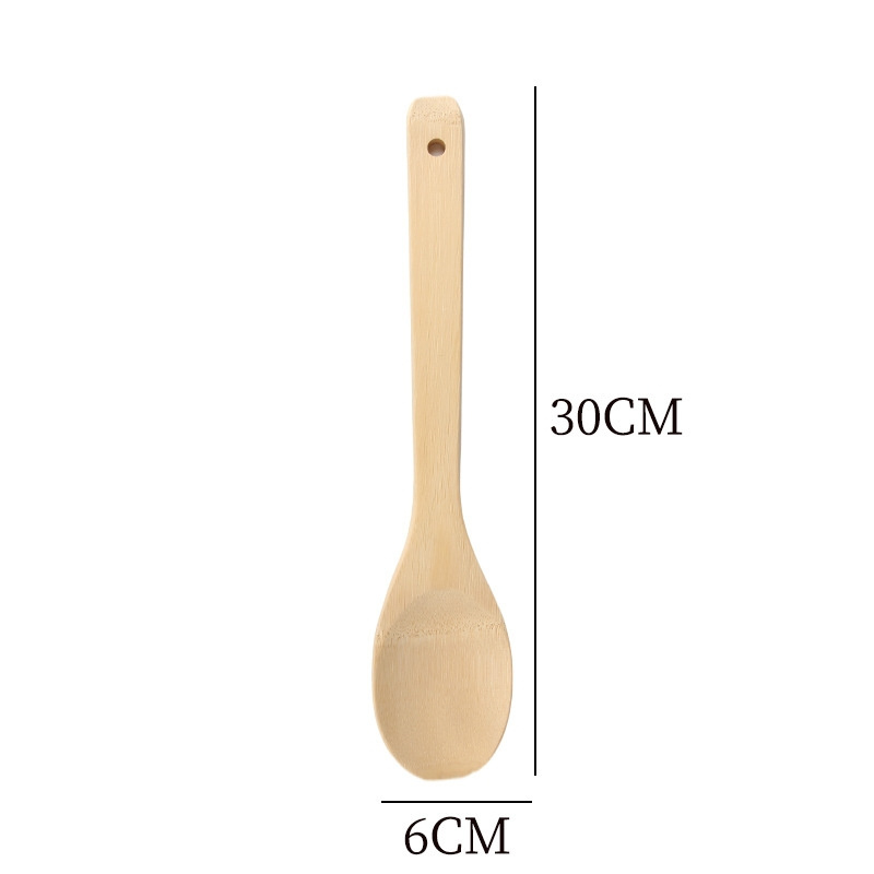 Nonstick Wooden Spoons For Cooking 6-Piece Bamboo Utensil Set Apartment Kitchen Essentials Wood Spatula Spoon Bamboo Utensils