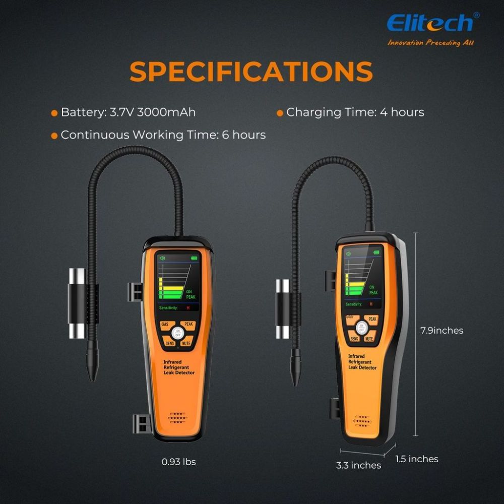 Elitech ILD-300 Infrared Refrigerant Leak Detector Detect All HFC, CFC, HCFC, HFO And Blends