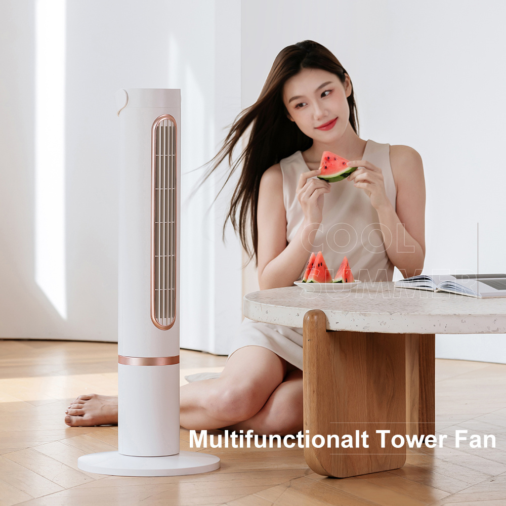 Portable Household Adjustable Height Tower Fan with 10000mAh Battery Rechargeable Smart Fast Charge Folding Rotatable Tower Fan