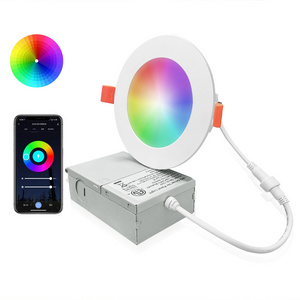 home etl colour changeable tuya app alexa google music wifi rgbcw smart led ceiling recessed flat smart rgb panel light