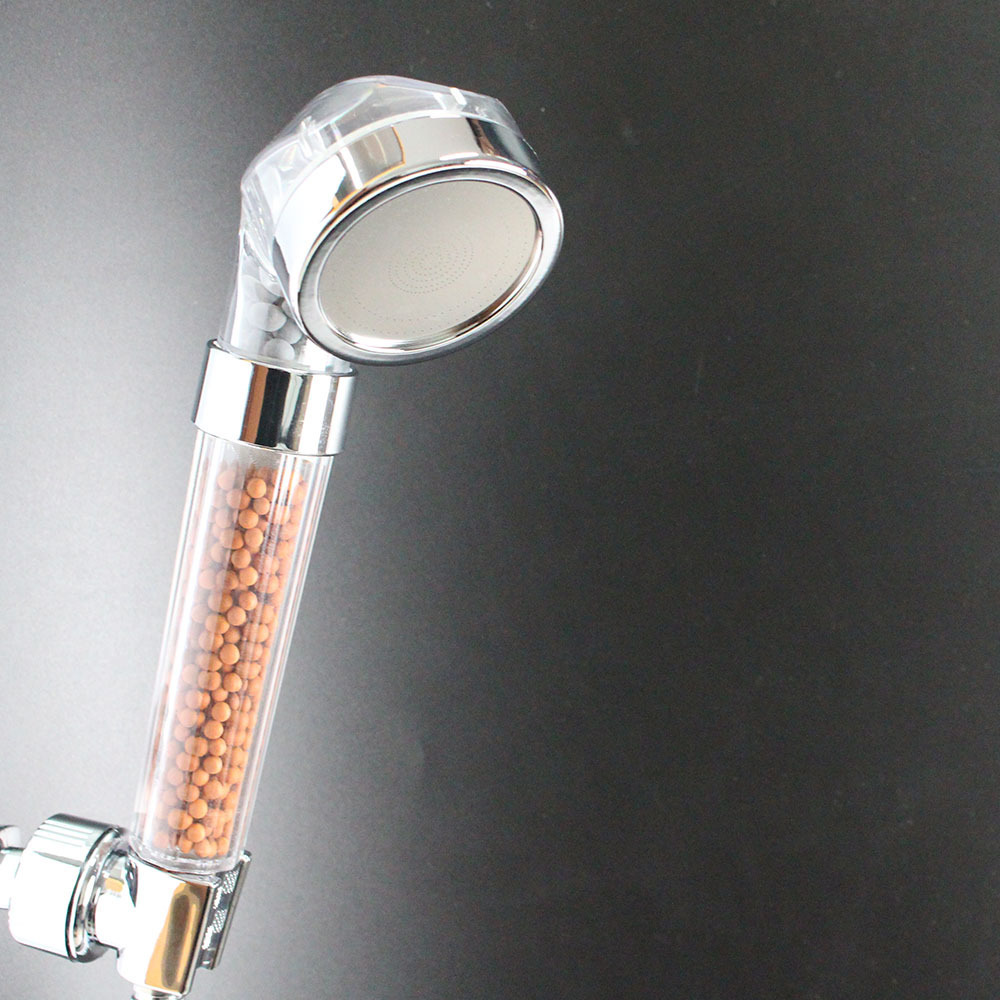 Clean mineral stone filter high pressure water saving shower head