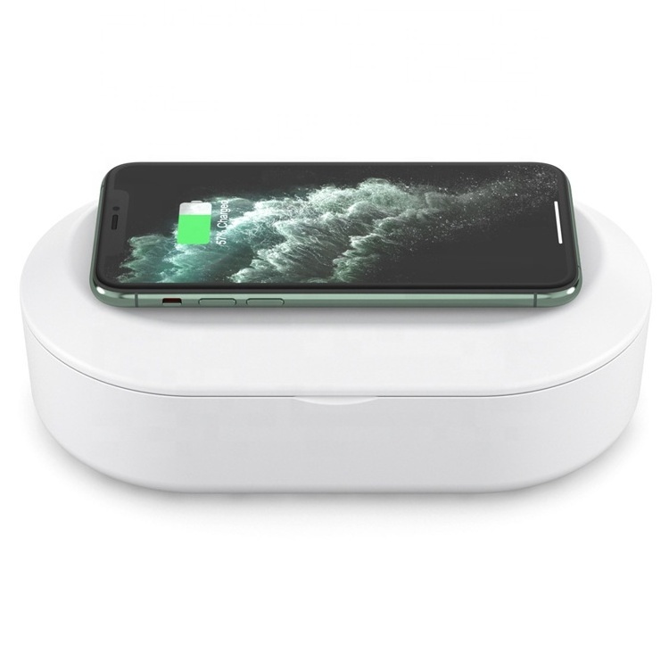 trend 2022 Qi 10W multifunctional quick fast charging cell mobile smart phone uvc 15W uv sanitizer box wireless charger