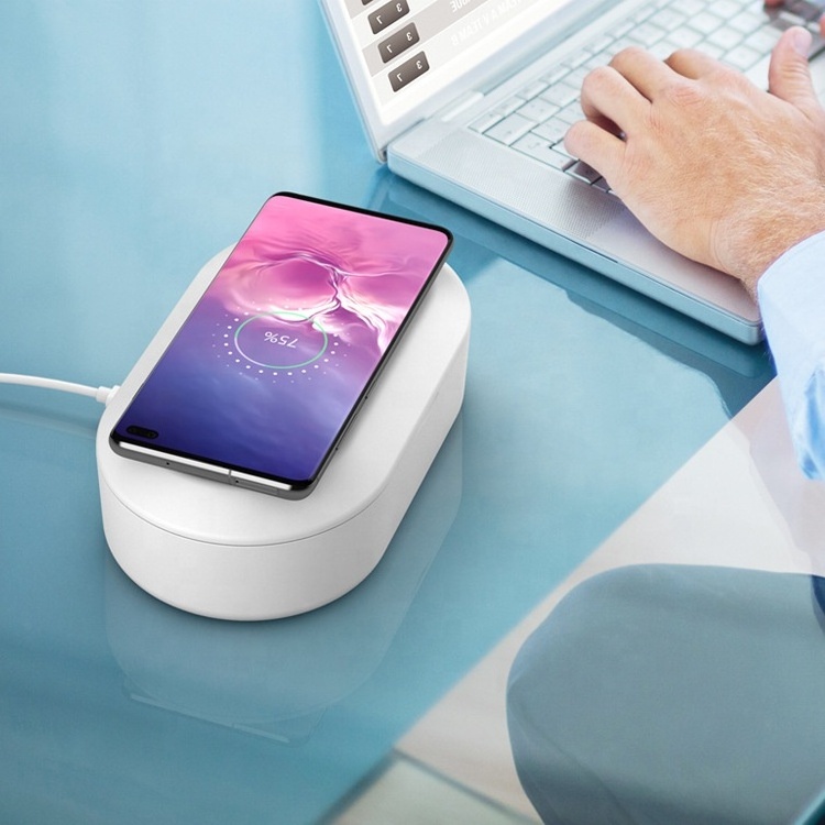 trend 2022 Qi 10W multifunctional quick fast charging cell mobile smart phone uvc 15W uv sanitizer box wireless charger