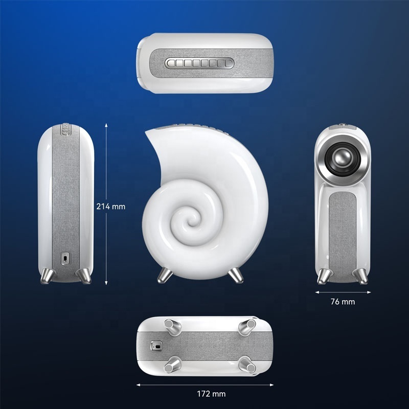 2024 Conch Music Light With Wake Up Alarm Clock BT Speakers Multi Function Party Atmosphere Conch Speakers