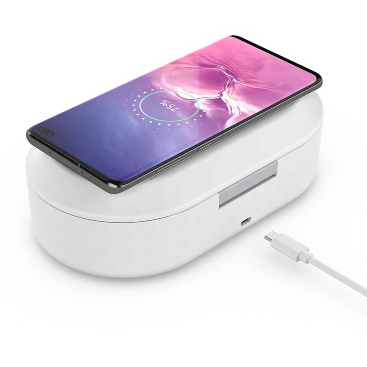 trend 2022 Qi 10W multifunctional quick fast charging cell mobile smart phone uvc 15W uv sanitizer box wireless charger