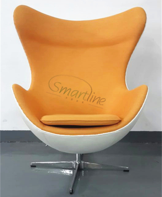 Comfortable Egg shaped chair revolving armchair with  ottoman for hotel or leisure area