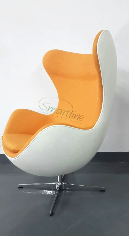 Comfortable Egg shaped chair revolving armchair with  ottoman for hotel or leisure area