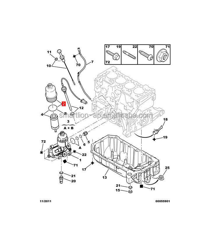 oil filter cover 1103.L7 1103L7 For Peugeot 206 207 307 308 Citroen C2 C4