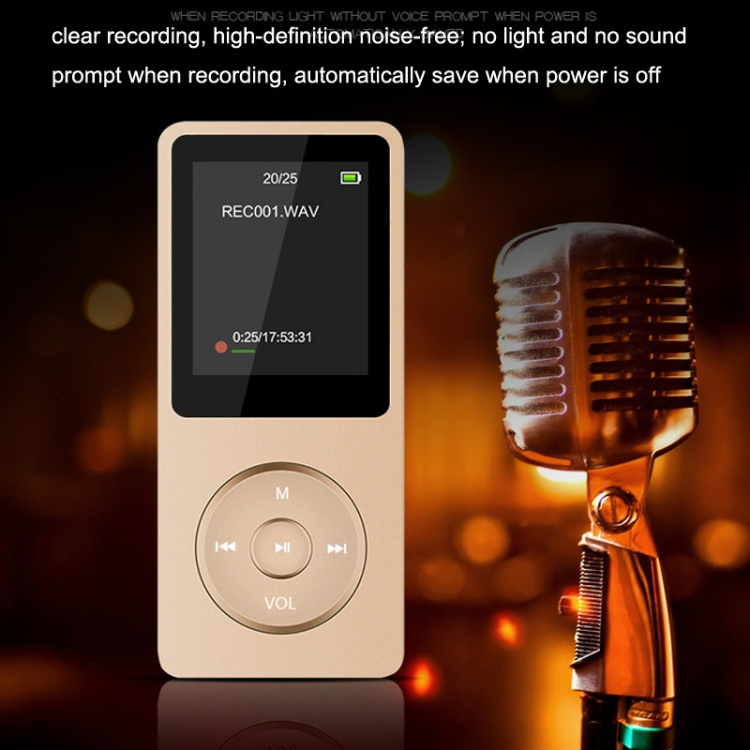 Ultra Thin 1.8 inch FM Radio Recorder Ebook Reading Media Player Lossless MP4 Music Player With Screen