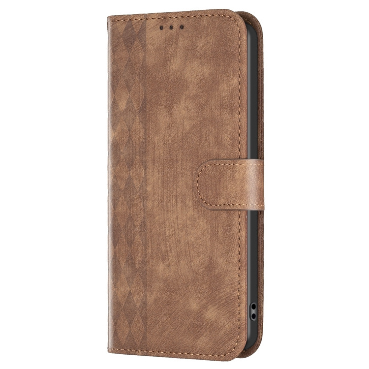 Hot Sale Xiaomi Redmi 12 Plaid Embossed Leather Phone Case PU + TPU Leather Phone Case For Xiaomi Redmi 12