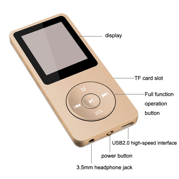 Ultra Thin 1.8 inch FM Radio Recorder Ebook Reading Media Player Lossless MP4 Music Player With Screen