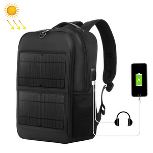 HAWEEL 14W Solar Panel Power Backpack Laptop Bag with Handle and 5V / 2.1A Max USB Charging Port