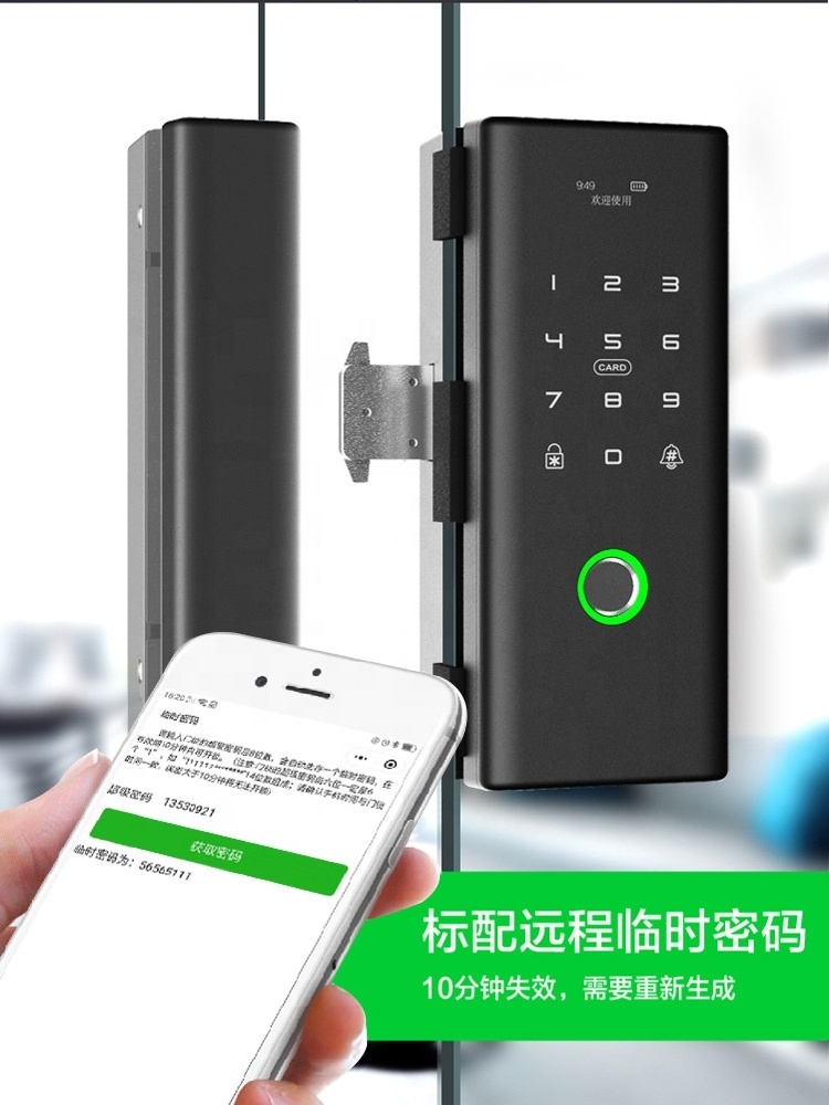 Wifi Remote Control Smart locks fingerprint Glass door lock lock for sliding glass door tuya or ttlock