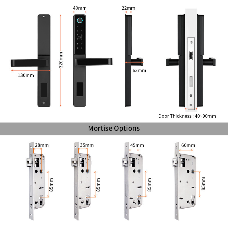 NEW Safety two side fingerprint gate lock with TUYA wifi grille smart door locks for iron grill door double fingerprint