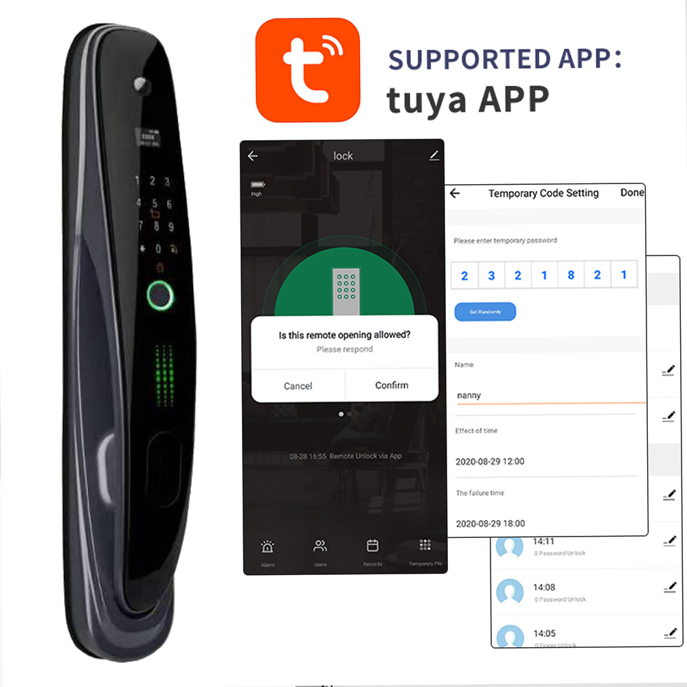Digital padlock with app smart lock P5B pad lock fingerprint Smart Door Lock Camera