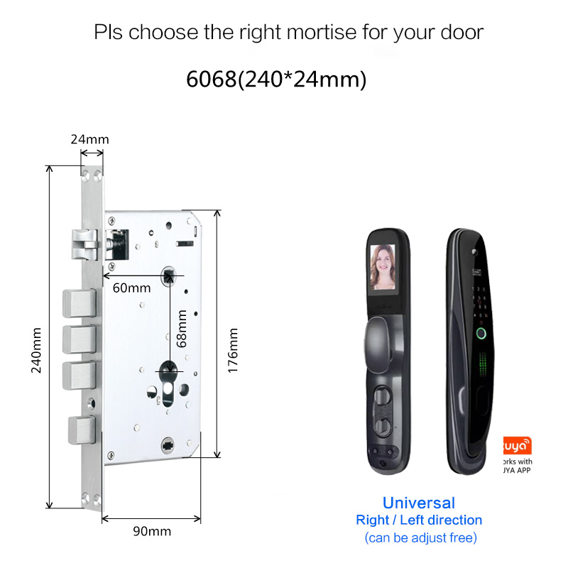 Digital padlock with app smart lock P5B pad lock fingerprint Smart Door Lock Camera