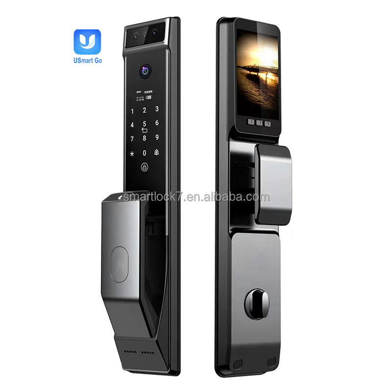 outdoor waterproof home front door electric fingerprint lock wifi biometric smart door lock with camera