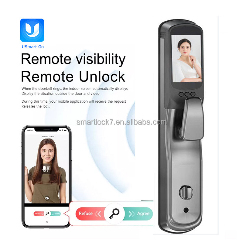 USA New Arrival Smart Door Lock Fingerprint Digital Wifi Lock Connected Camera Monitor Send Photo To Mobile