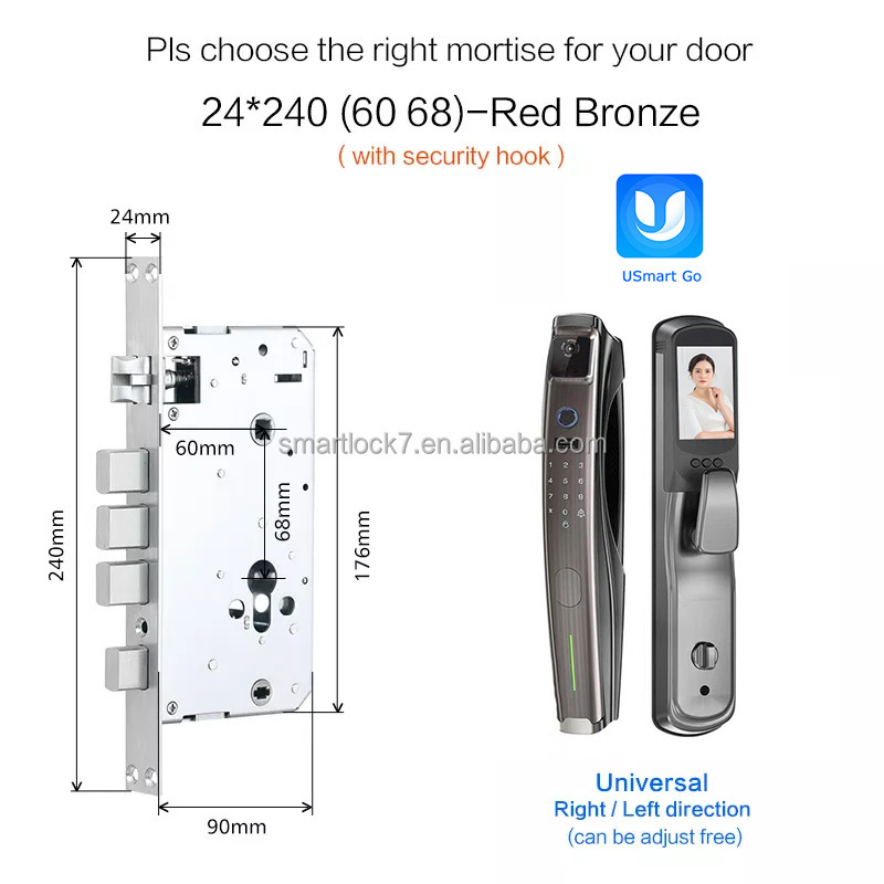 USA New Arrival Smart Door Lock Fingerprint Digital Wifi Lock Connected Camera Monitor Send Photo To Mobile