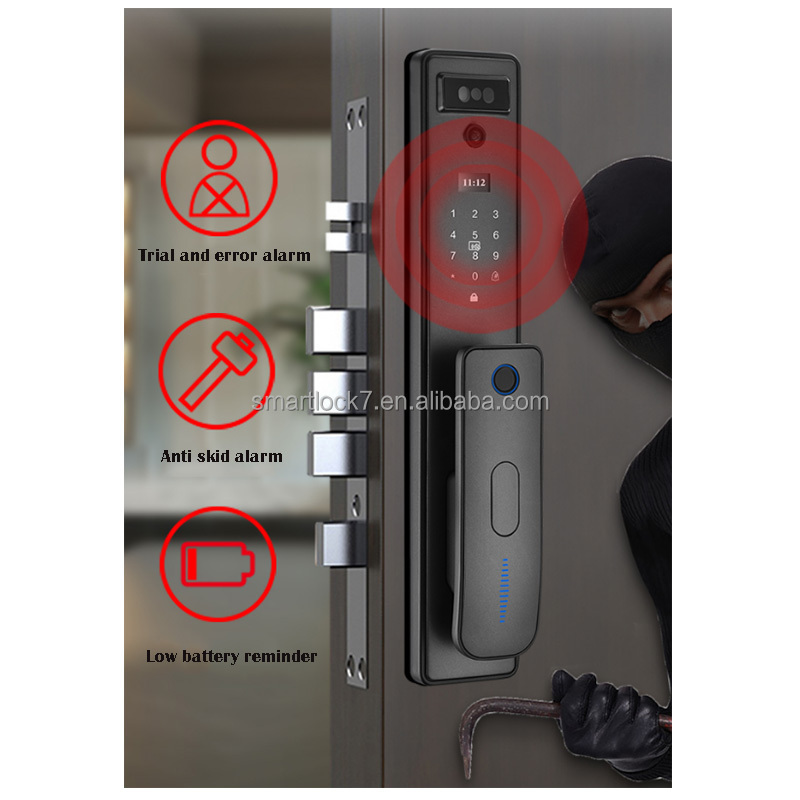 WIFI Tuya APP Control QR Card Fingerprint Door Lock Digital Lock Intelligent Electric Smart Door Lock With Camera