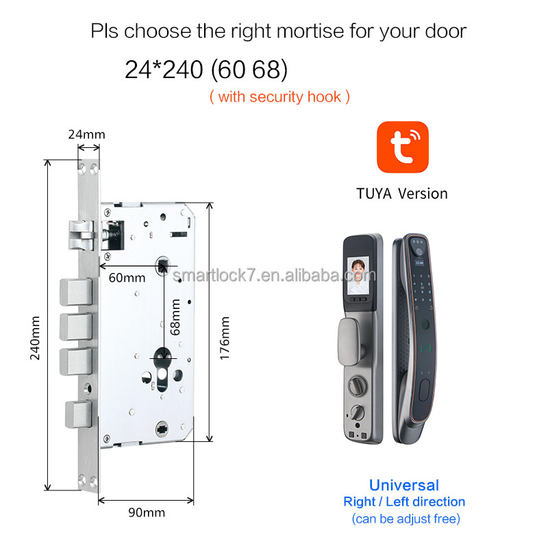 Waterproof TUYA camera 3D Face Smart Door Lock, Smart Fingerprint door lock, Smart Door Lock Camera