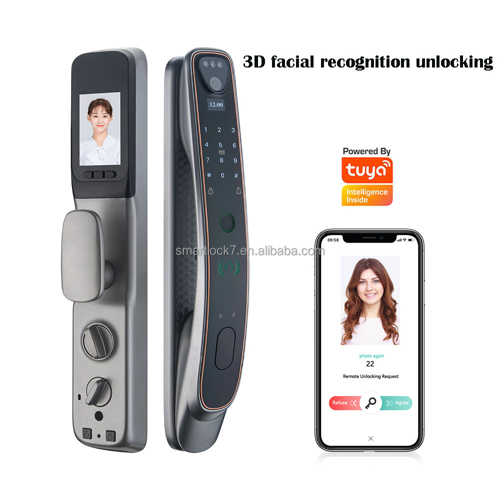 Waterproof TUYA camera 3D Face Smart Door Lock, Smart Fingerprint door lock, Smart Door Lock Camera