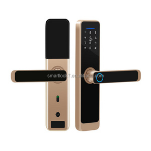 Tuya app controls fingerprint wireless WiFi airbnb smart door lock with alexa and  cerradura inteligente