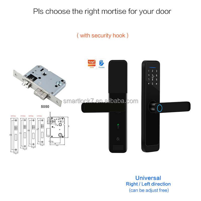 Tuya app controls fingerprint wireless WiFi airbnb smart door lock with alexa and  cerradura inteligente