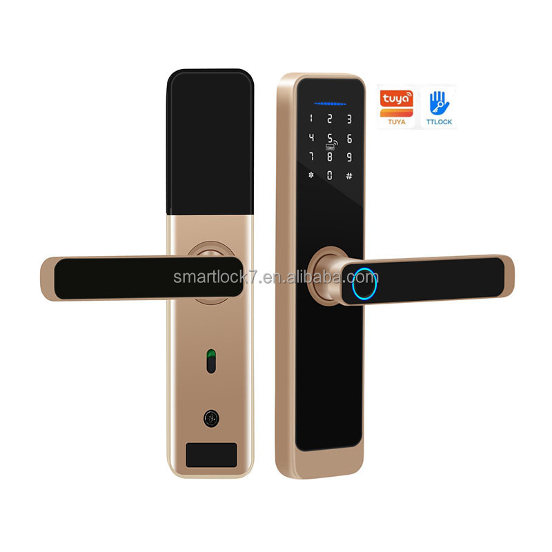 fingerprint keyless smart door handle lock