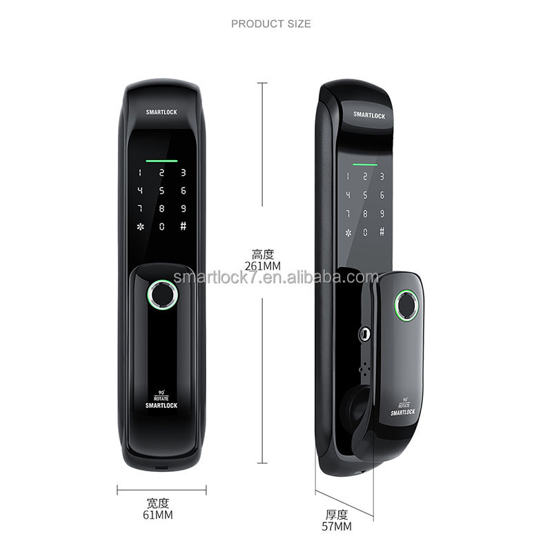 WiFi Fingerprint Touch Screen Smart Door Keyless Entry Door Lock Remote Control Home, Office, Basement Door