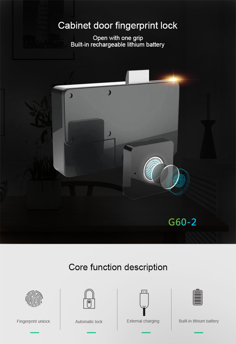 biometric intelligent finger print smart  digital fingerprint drawer electronic furniture lock for furniture