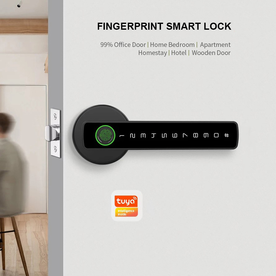 TTLock Fingerprint Lock Level Fingerabdruck Turgriff Smart Lock Phone APP Control Door Handle