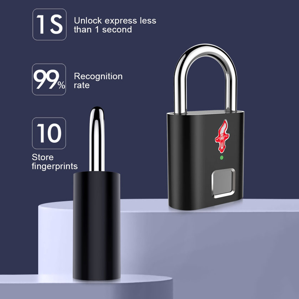 TSA Customs Lock Smart Fingerprint Padlock Airport Luggage Travel Backpack Suitcase Safety