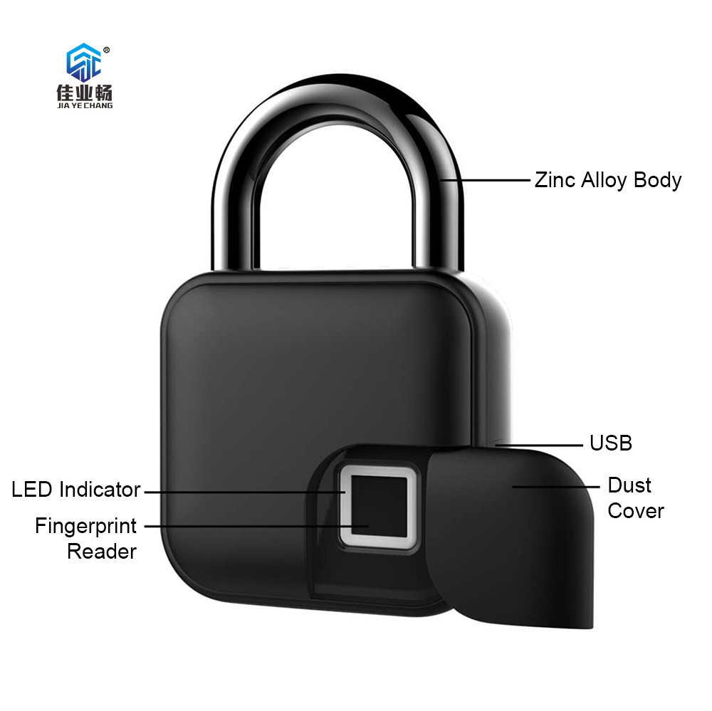 Finger Thumb Print Electronic USB charge Keyless Security Touch Luggage Cabinet Fingerprint Smart Padlock Locks