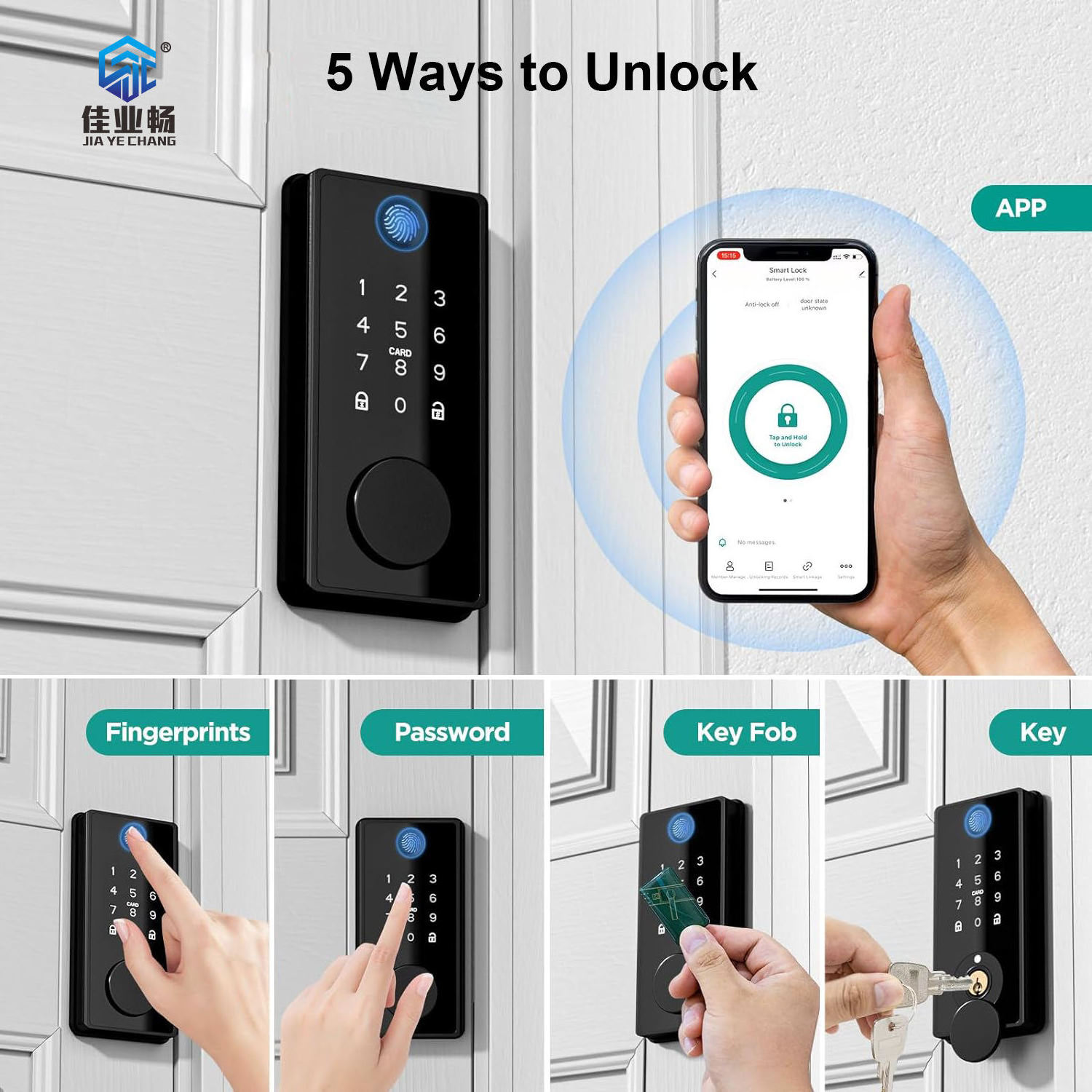 High Quality Digital Keypad Smart Electronic Lock Fingerprint Card Code Combination Tuya Smart Door Lock