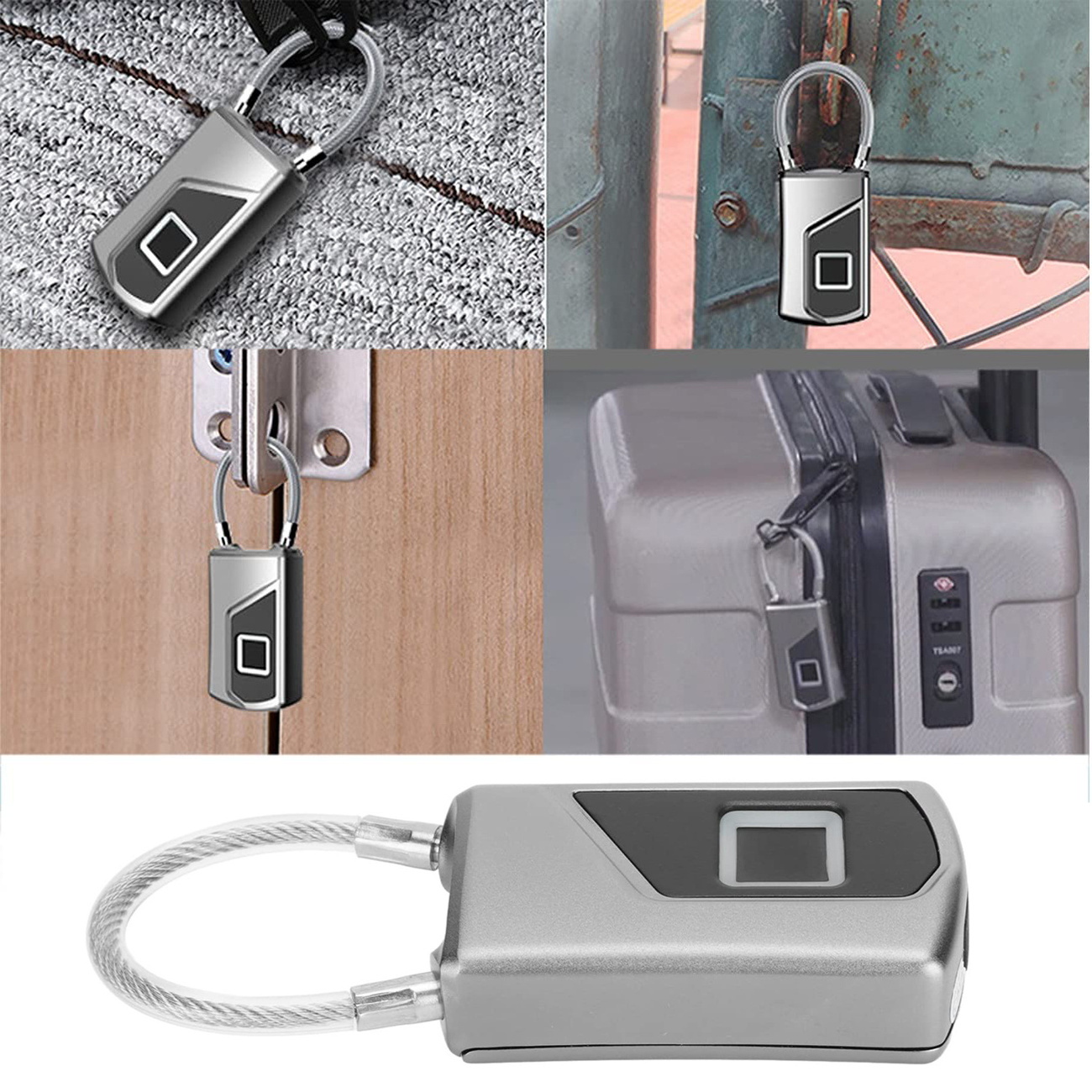 Electric Smart Padlock Fingerprint Small Luggage Mini Digital Little Smart Padlock for Travel Bag