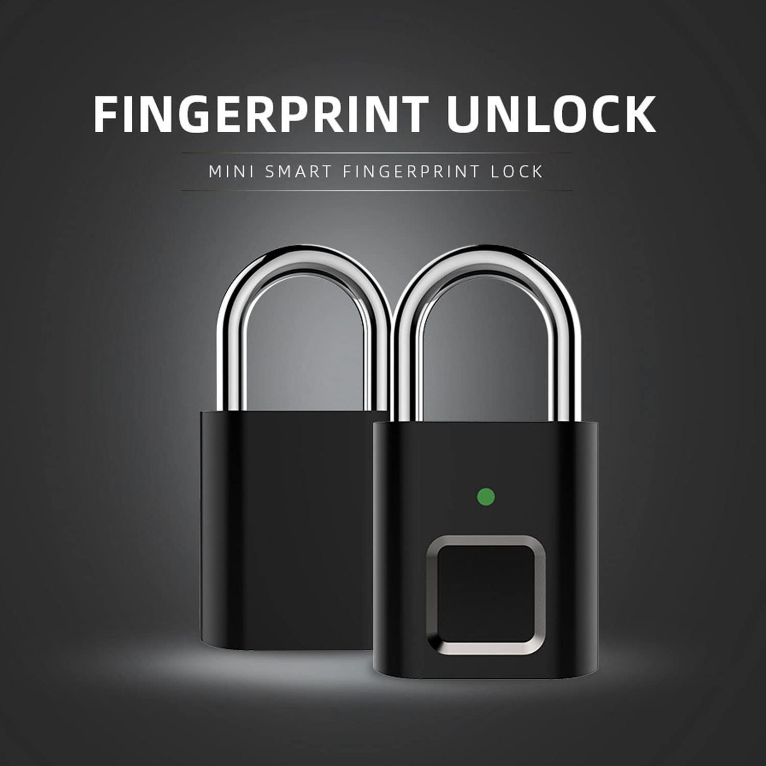 Waterproof Mini Smart Biometric Thumbprint Padlocks Rechargeable Lock Fingerprint Padlock USB Keyless Quick Unlock