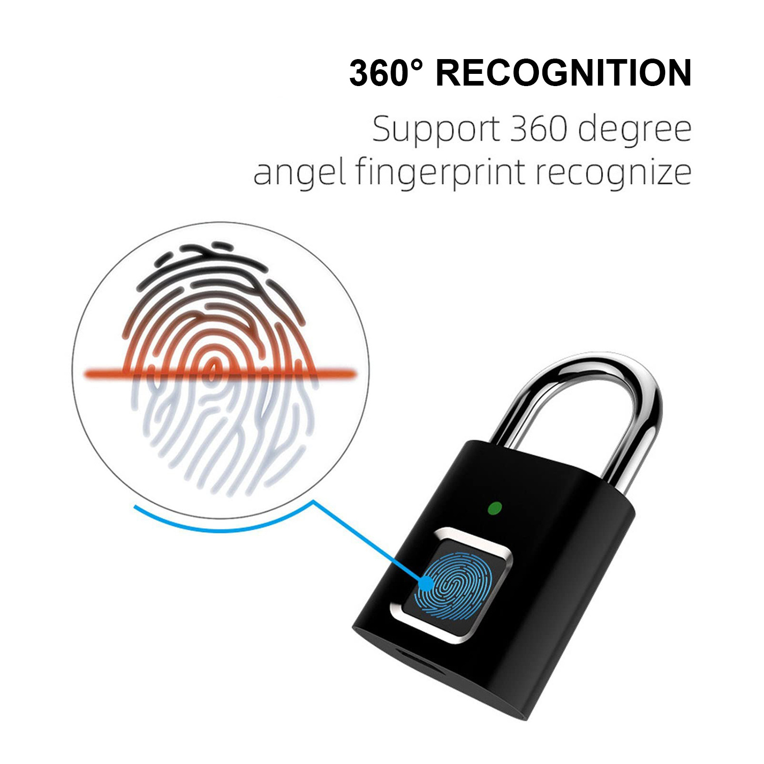 Wholesale Safety Ultra-light one-touch open fingerprint lock with USB charging