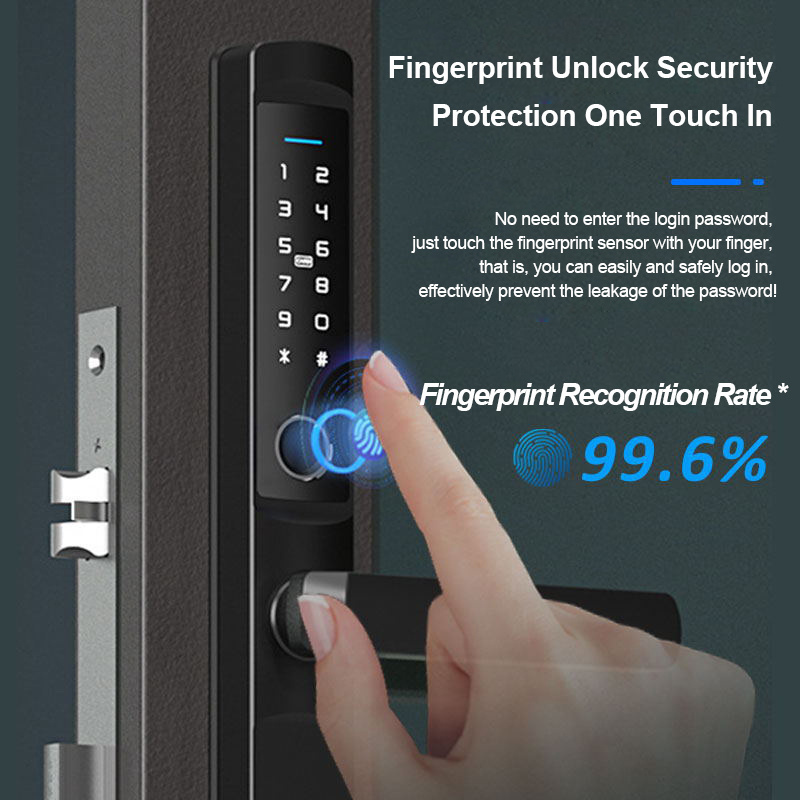 Cheapest Euro Smart digital Lock Handle With Key Sliding Door Fingerprint Security Smart Gate Lock Tuya app door lock