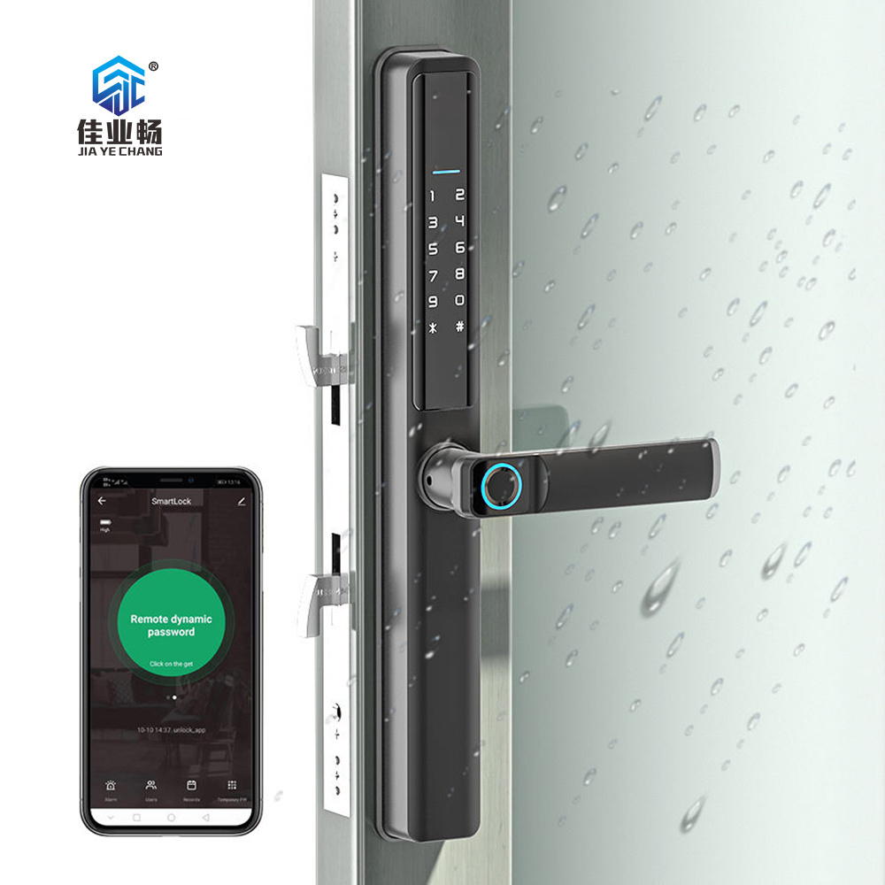 Fechadura Com Digital Waterproof Smart Lock Door Outdoor Sliding Tuya Wifi Smart Glass Door Lock