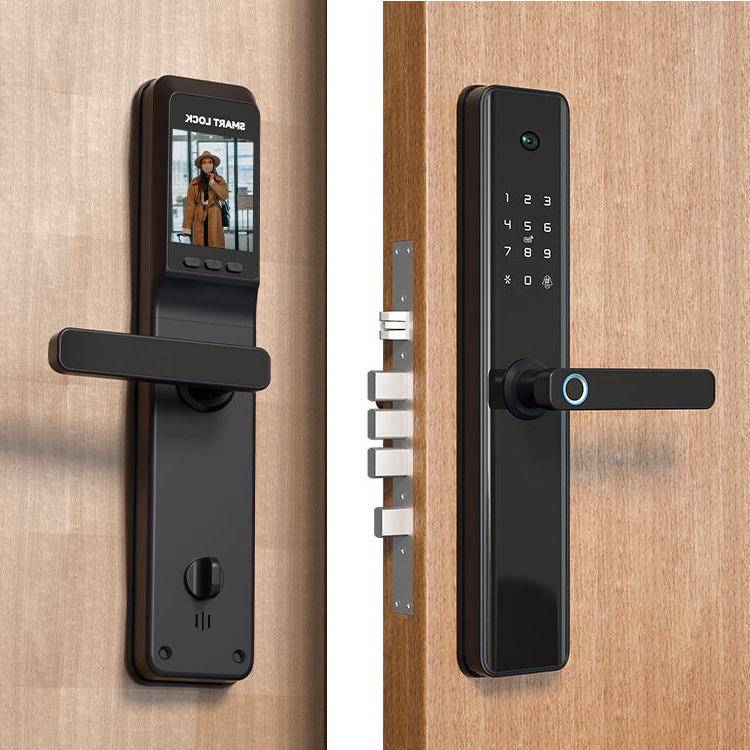 Wifi Cat Eye Cam Locks System Password Tuya Smart Life App Fingerprint Unlock Biometric Safe Camera Smart Gate Door Lock