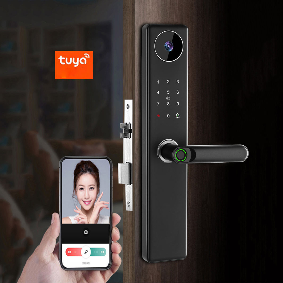 Wholesale Electronic Deadbolt Fingerprint Door Lock Inteligente front door Lock With Camera