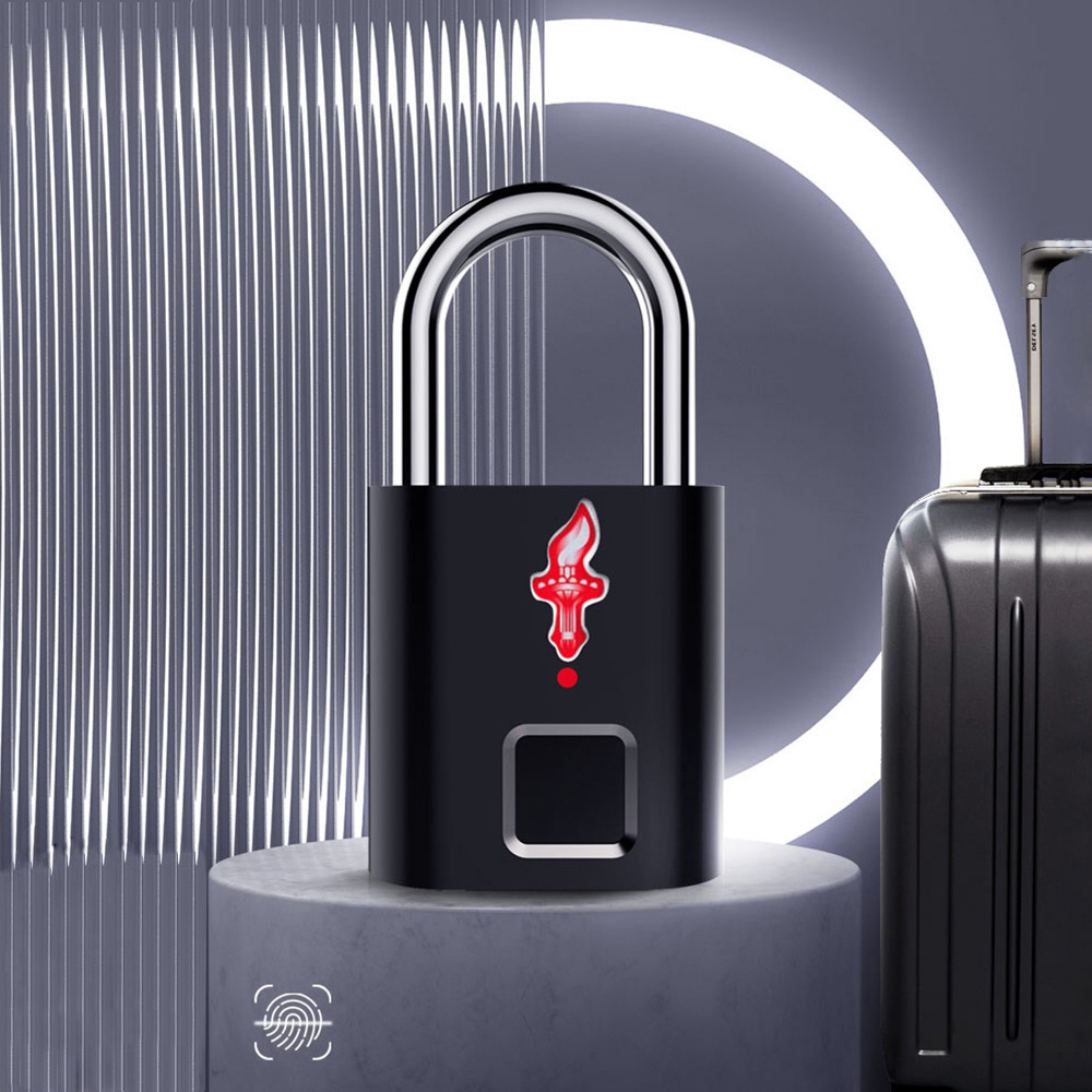 Fingerprint TSA Padlock Waterproof smart Lock for Travel Luggage Bag Zipper Biometric TSA Fingerprint Padlock Keyless TSA Lock