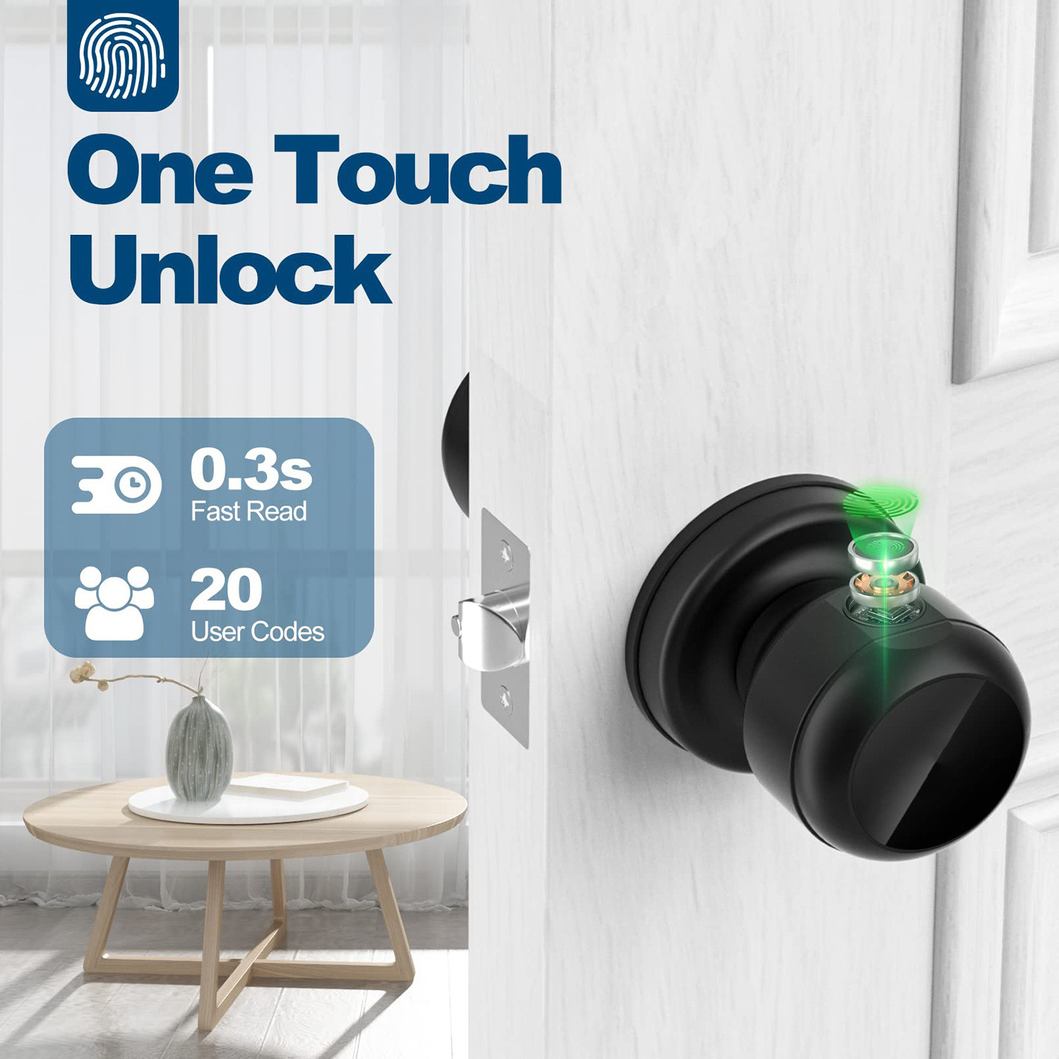 App Control Spherical Intelligent Lock Smart Door Lock Fingerprint Door Lock with Keypad