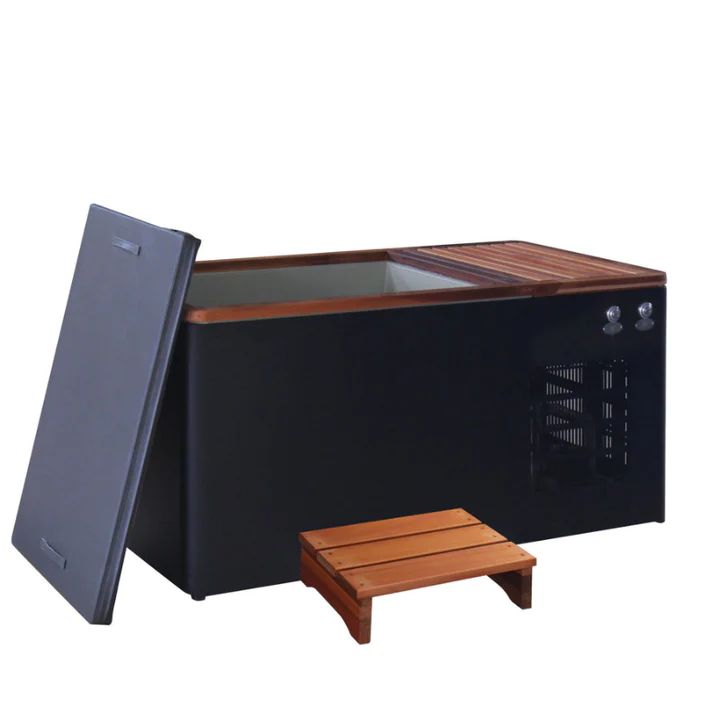 Red Cedar Stainless Steel Cold Plunge One Person Size Cold Plunge Tub With Chiller