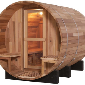 High Quality Red Cedar 1800*2400MM Outdoor Barrel Sauna Room Without Porch