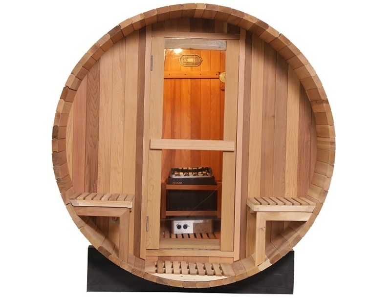 High Quality Red Cedar 1800*2400MM Outdoor Barrel Sauna Room Without Porch