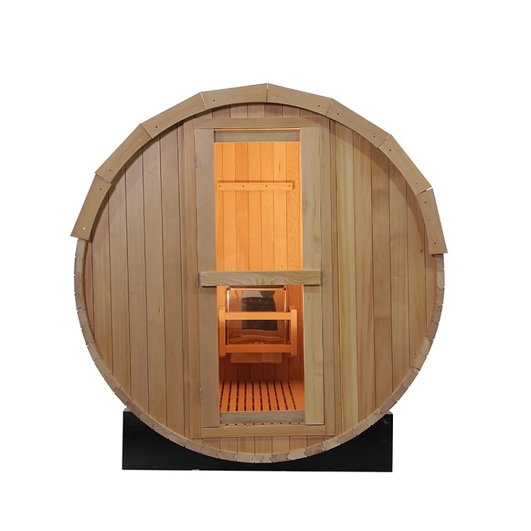 Hemlock Wood Home Sauna And Dry Steam Outdoor Barrel Sauna Room Without Porch