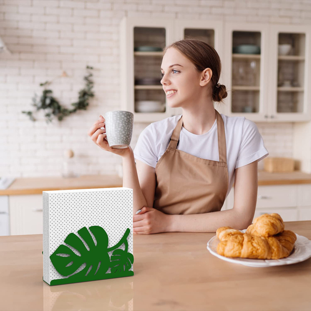 Unique Home Decoration Tissue Box Napkin Dispenser Bar Restaurant Cafe Kitchen Table Storage Palm Leaf Shape Napkin Holder